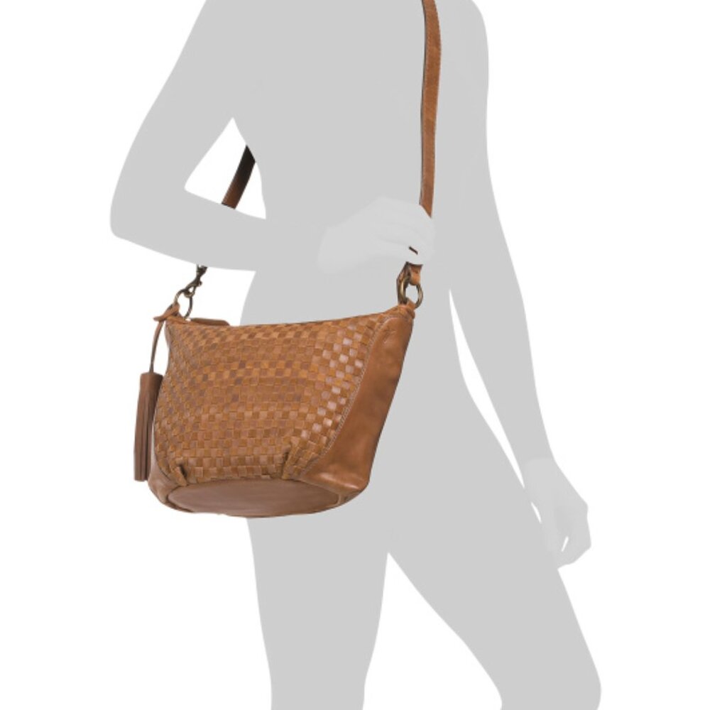 NEW FRYE Oriana Leather Hobo  bag cognac 1465tn - Picture 2 of 4